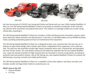1RC Racing Dirt Late Model 2.0 & Asphalt Modified 2.0 RTRs