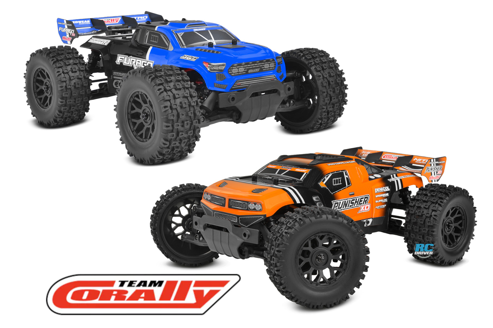 Team Corally Punisher XD And Furago XD 1/12-scale Monster Trucks