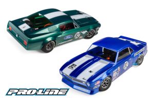 Pro-Line 1968 Chevy Camaro and 1968 Ford Mustang Pre-Cut VTA Bodies For The Losi NASCAR Race Car